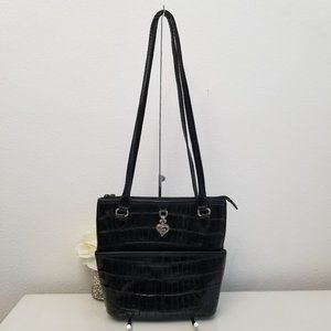 Vintage Brighton Croc Embossed Leather Tote